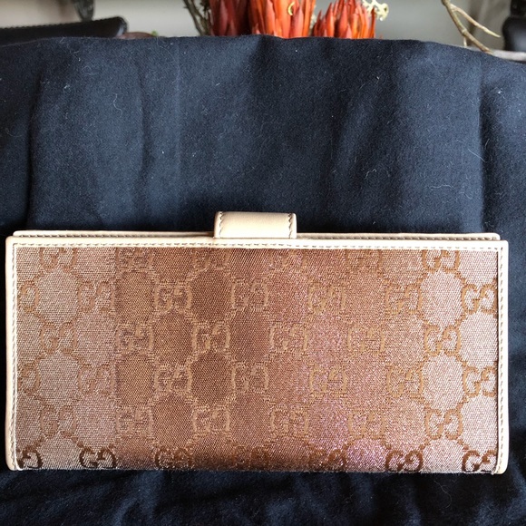 NWT Gucci Magenta/Tan Ombre Magnetic Clasp Wallet - Picture 6 of 10